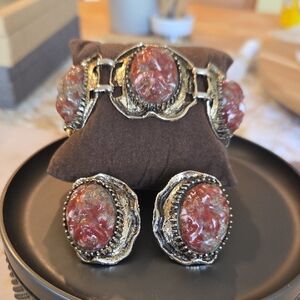 Elegant  Selini Red and Gold Jewelry Set